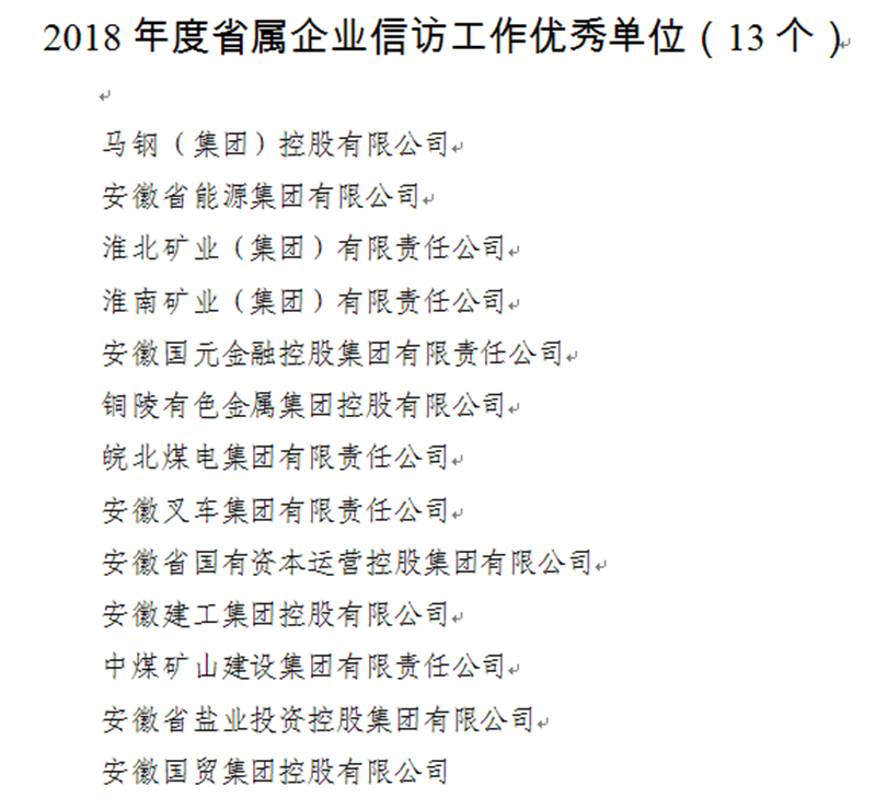 365英国上市控股有限公司荣获《2018年度省属企业信访事情优异单位》声誉称呼
