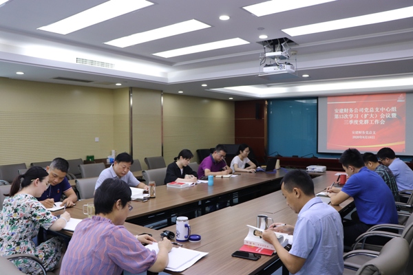 安建财务公司召开党总支中心组学习（扩大）聚会暨三季度党群事情例会