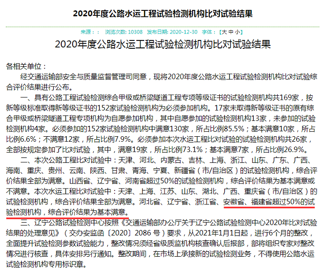 路桥集团检测公司在2020年交通部比对试验中获得优异效果