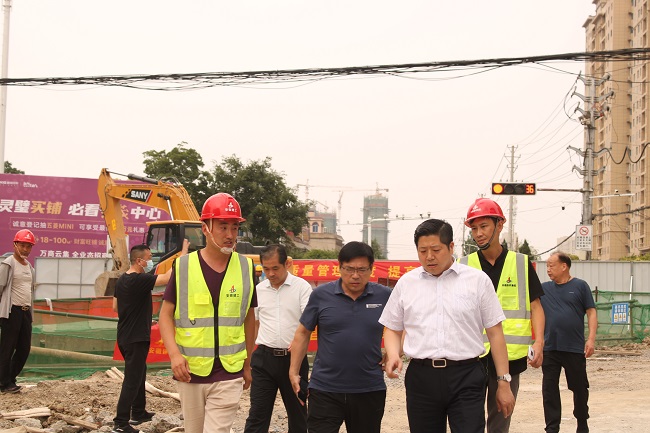灵璧县委副书记、县长赵明一行赴路桥集团灵璧在建项目检查指导事情