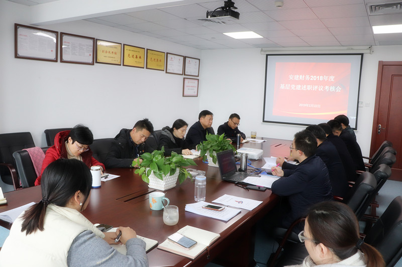安建财务公司召开2018年度支部书记抓下层党建述职评议审核事情会