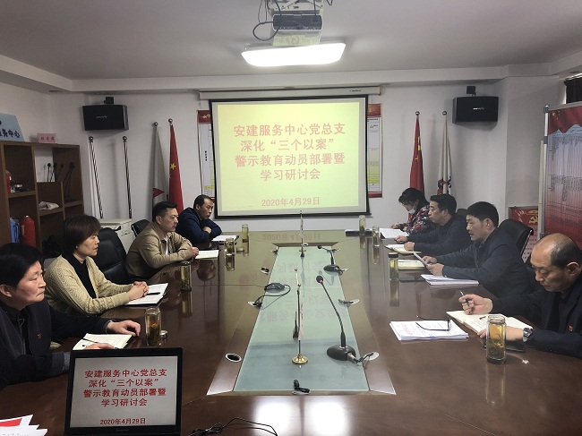 安建服务中心党总支召开深化“三个以案”警示教育发动安排暨专题学习钻研会