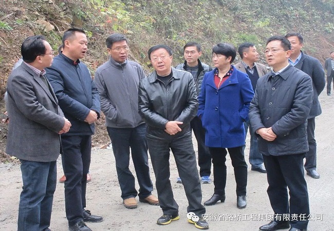 黄山市政协主席毕无非一行莅临l路桥集团S603环太平湖项目01标检查指导事情
