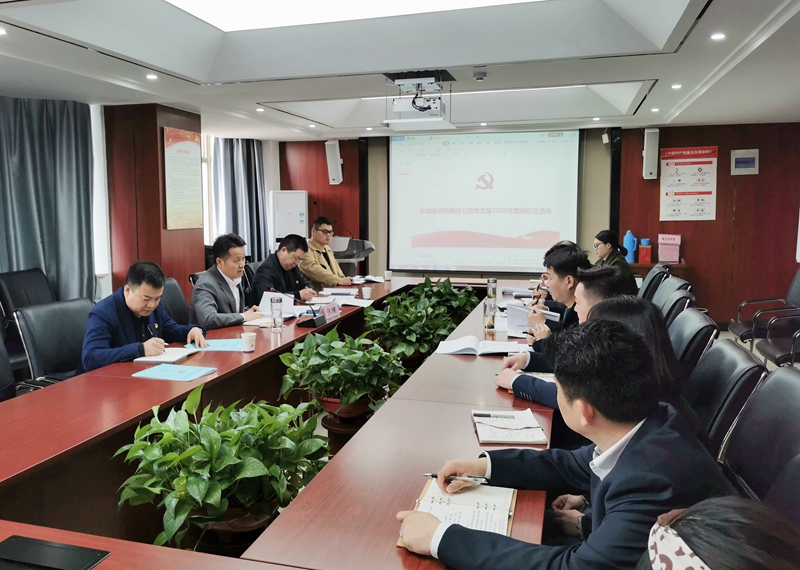 安建建材党委书记、董事长张键加入指导营销分公司党支部2020年度组织生涯会  
