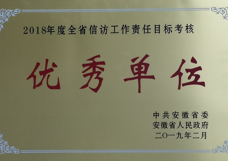 集团荣获2018年度《全省信访事情责任目的审核优异单位》声誉称呼