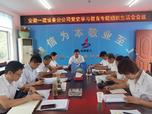 安徽一建所属各党支部召开党史学习教育专题组织生涯会
