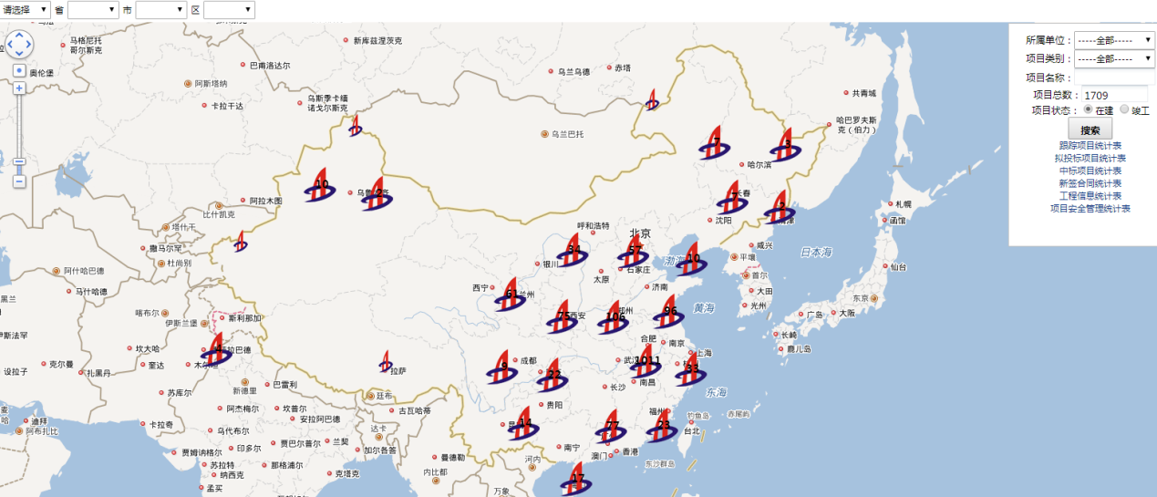 基于海量点聚合算法的PC端集团实时项目地图系统V2.0正式升级发版上线运行