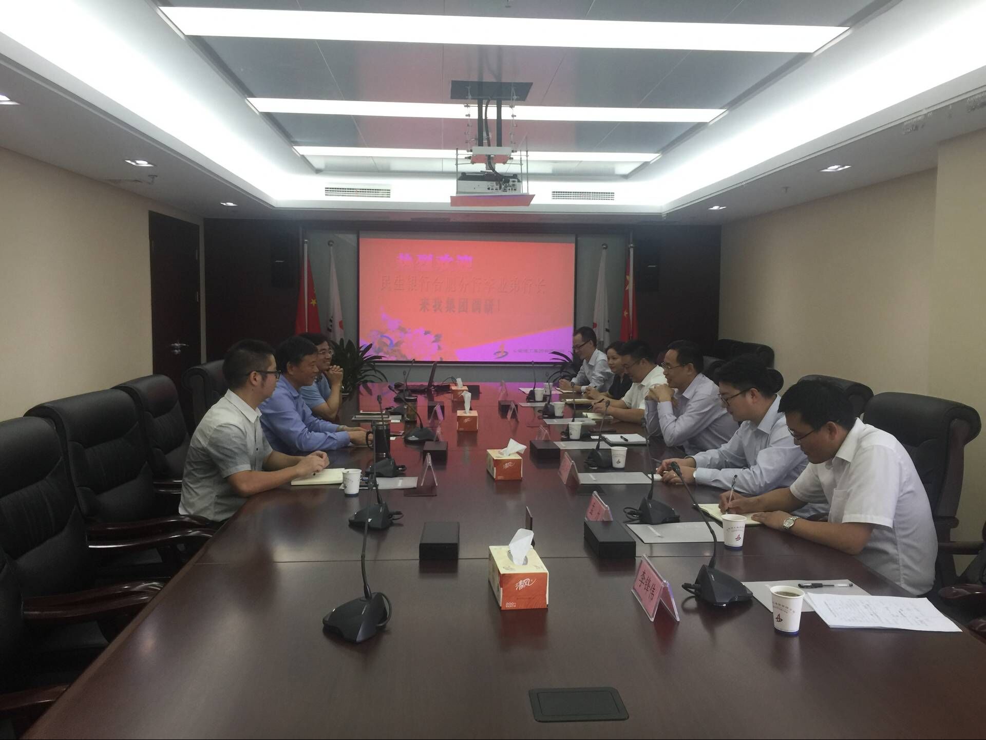 民生银行合肥分行行长李业弟一行来集团调研交流
