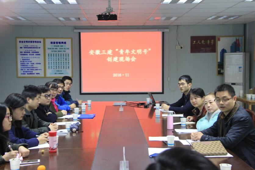 安徽三建公司团委召开2016年度“青年文明号”建设现场交流会