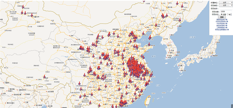 集团实时项目地图治理系统研发乐成并上线启用