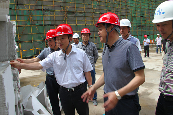集团公司董事长、党委书记赵时运视察安徽三建高速·铜都天地项目