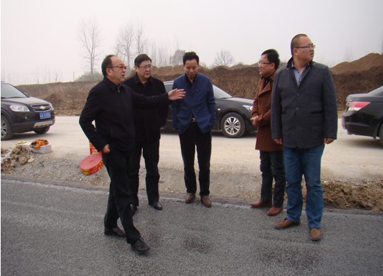 天长市市长朱纲要一行莅临S312天釜路改建II标项目部检查年后复工事情