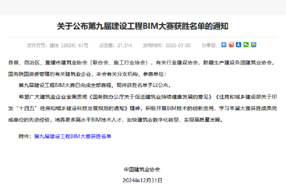 喜讯！365英国上市建投集团在第九届建设工程BIM大赛中获奖