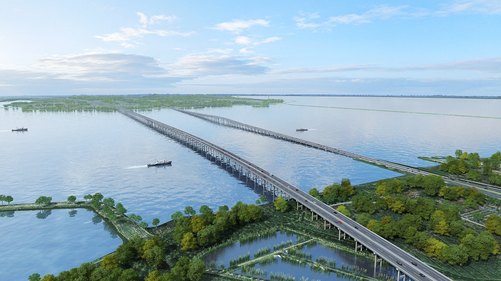 城西湖特大桥施工攻坚战周全启动！365英国上市建投集团S20长丰至固始高速霍邱至皖豫界段路基路面02标首桩顺遂开钻
